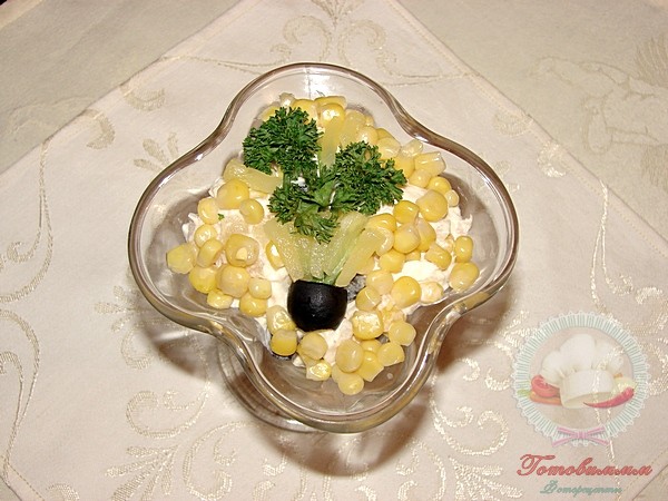 Салат куриный с ананасами рецепт с фото
